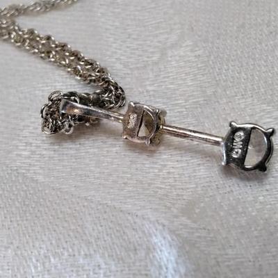 Handcrafted 3 Gem Graduated Goshenite Orfevrerie Wiskemann 18" 925 Necklace