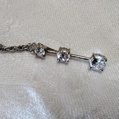Handcrafted 3 Gem Graduated Goshenite Orfevrerie Wiskemann 18" 925 Necklace