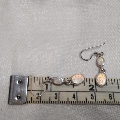 Vintage Opal 925 Dangle Earrings