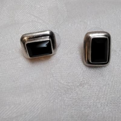 Vintage Onyx 925 Earrings