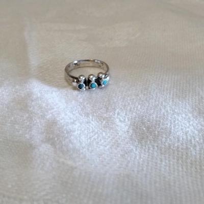 Pinkie Turquoise 925 Ring Size 2.5