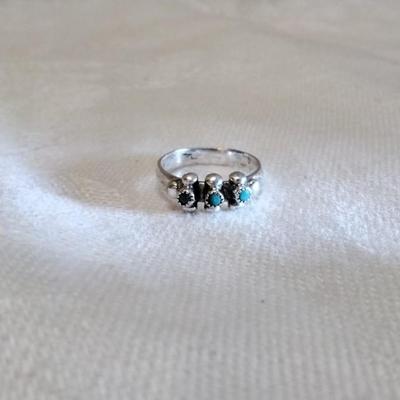 Pinkie Turquoise 925 Ring Size 2.5