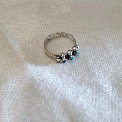 Pinkie Turquoise 925 Ring Size 2.5
