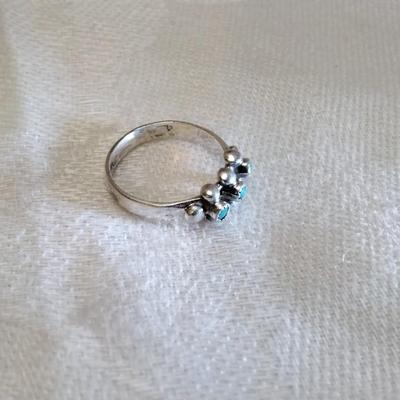Pinkie Turquoise 925 Ring Size 2.5