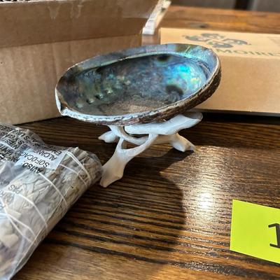 2 Abalone Shell Sage Holders + Many Sage Bundles