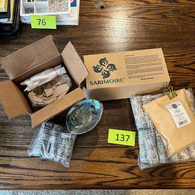 2 Abalone Shell Sage Holders + Many Sage Bundles
