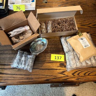 2 Abalone Shell Sage Holders + Many Sage Bundles
