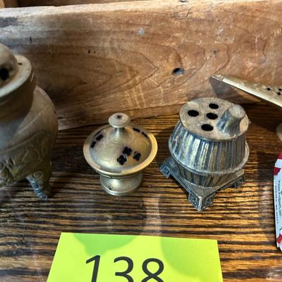 Vintage Box and 4 Vintage Incense Holders W/ Incense
