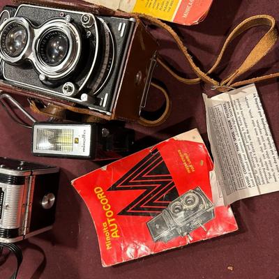 A collection of vintage camera & recorders