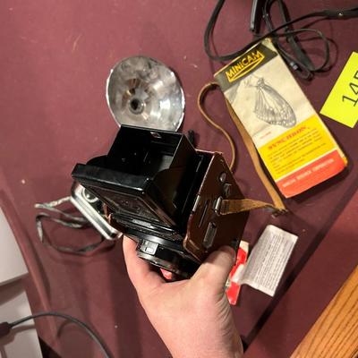 A collection of vintage camera & recorders