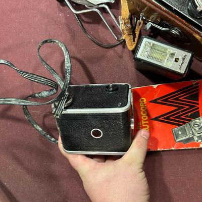A collection of vintage camera & recorders