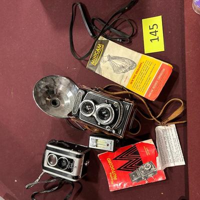 A collection of vintage camera & recorders