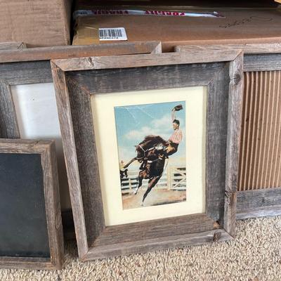 Six Vintage Barnwood Picture Frames