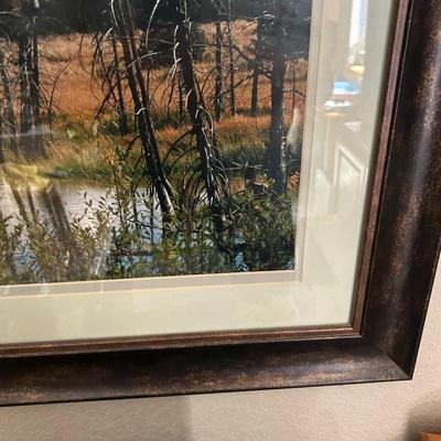 Nice framed mountain stream photograph