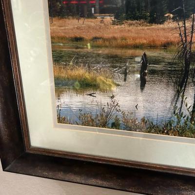 Nice framed mountain stream photograph