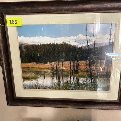 Nice framed mountain stream photograph