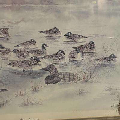 Number Framed signed D M Spenser Goose Print