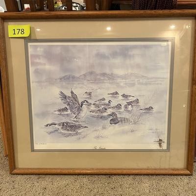 Number Framed signed D M Spenser Goose Print
