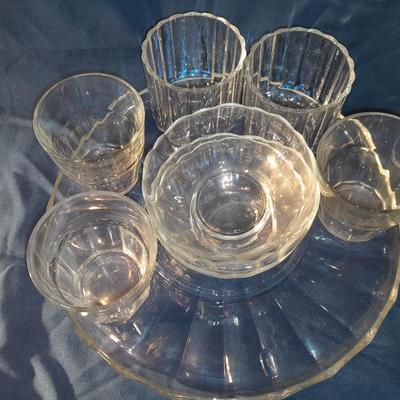 Kitchen Glassware - Cups, platter, and nesting bowls