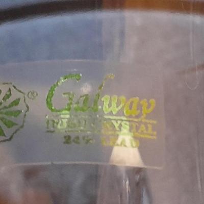 Galway crystal wine glasses - stem glasses with vintage Italy glass pitcher