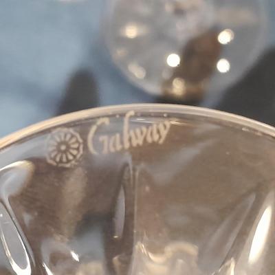 Galway crystal wine glasses - stem glasses with vintage Italy glass pitcher