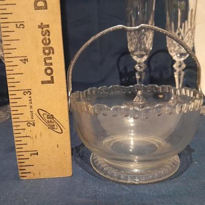 Galway crystal wine glasses - stem glasses with vintage Italy glass pitcher
