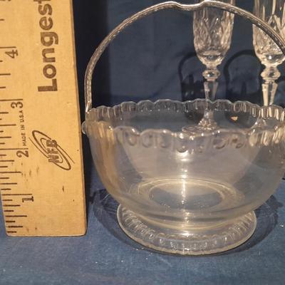 Galway crystal wine glasses - stem glasses with vintage Italy glass pitcher