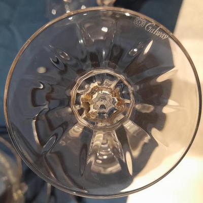 Galway crystal wine glasses - stem glasses with vintage Italy glass pitcher