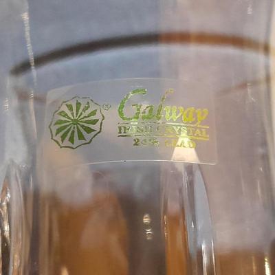 Galway crystal wine glasses - stem glasses with vintage Italy glass pitcher