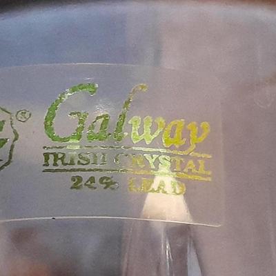 Galway crystal wine glasses - stem glasses with vintage Italy glass pitcher