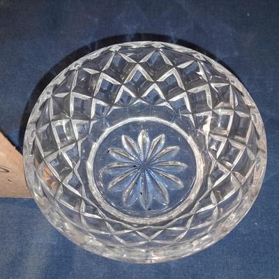 Glass snack plates with stemware and a bowl