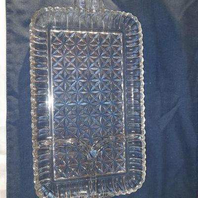 Glass snack plates with stemware and a bowl