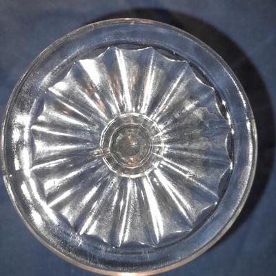 Glass snack plates with stemware and a bowl