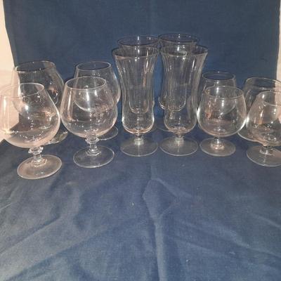 Assortment of stemmed drinking glasses