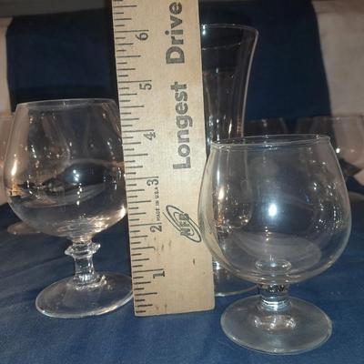 Assortment of stemmed drinking glasses