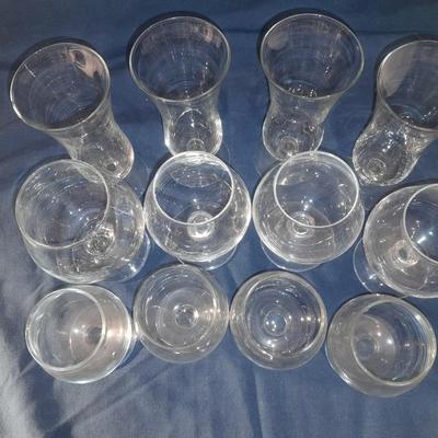 Assortment of stemmed drinking glasses