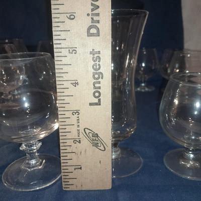Assortment of stemmed drinking glasses