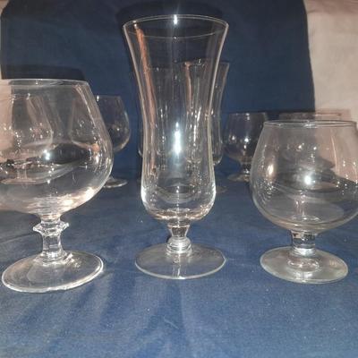 Assortment of stemmed drinking glasses