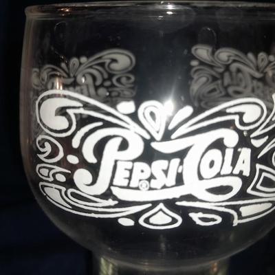 Three vintage collectible Pepsi cola glasses