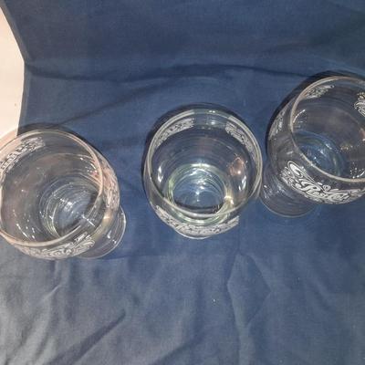 Three vintage collectible Pepsi cola glasses