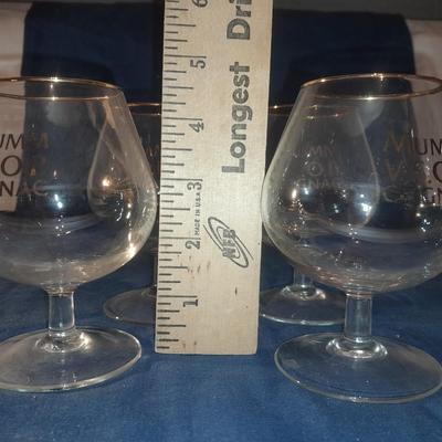 4 vintage MUMM V.S.O.P. Cognac stem glasses