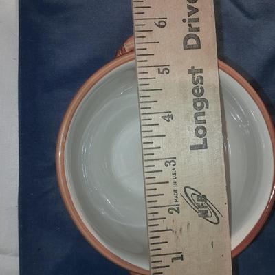 Rooster dishes with vintage blue print mug