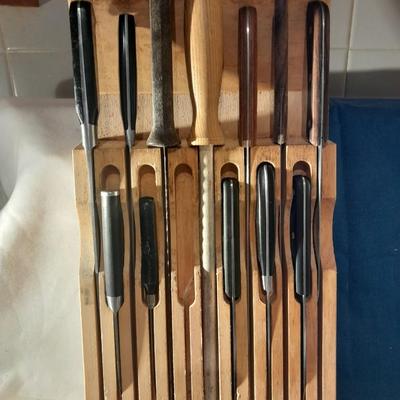 Kitchen Knives with knife block