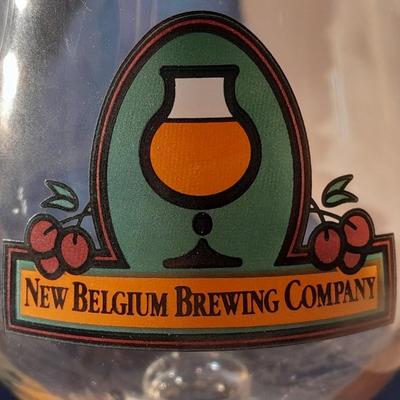 Clay Portugal Himark wine cooler with two New Belgium stemware glasses