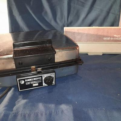 Black & Decker grill - waffle maker and a vintage dazey seal a meal