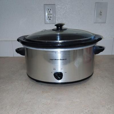 HAMILTON BEACH STAINLESS STEEL SLOW COOKER AND NIB BACON RACK
