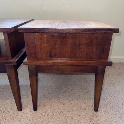 2 LANE MID-CENTURY STEP END TABLES