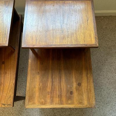 2 LANE MID-CENTURY STEP END TABLES