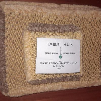 Table mats from East Africa 6 coasters, and 6 hot pads