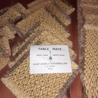 Table mats from East Africa 6 coasters, and 6 hot pads